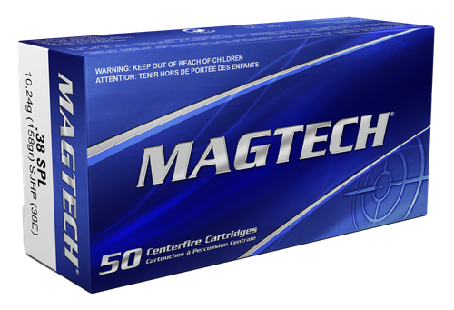 Magtech 38E Range/Training  38Special 158gr Semi Jacketed Hollow Point 50 Per Box/20 Case