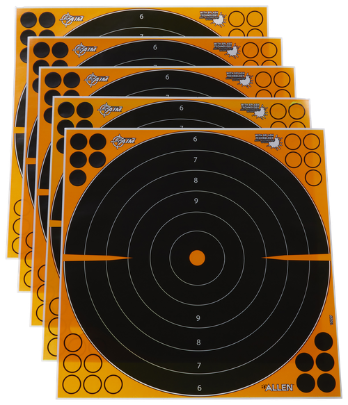 EZ-Aim 15227 Splash Reactive  Self-Adhesive Paper Black/Orange 16" Bullseye 5 Pack