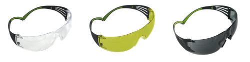Peltor SF4003PK6 Sport SecureFit 400 Adult Clear/Amber/Gray Lens Anti-Scratch Polycarbonate Black Frame 3 Pack