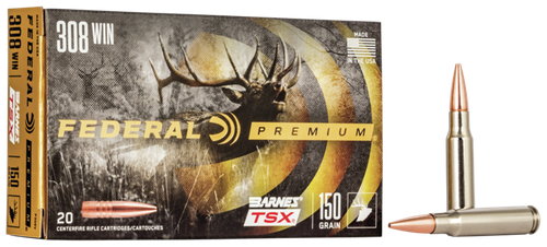 Federal P308V Premium  308Win 150gr Barnes TSX 20 Per Box/10 Case