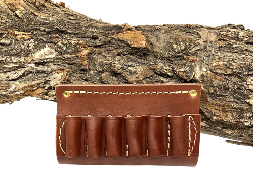 Hunter Company 0650 Cartridge Belt Slide  Chestnut Tan Leather 45 Cal 6rd 2"