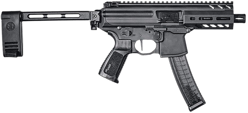 Sig Sauer PMPX4B9 MPX K  9mm Luger Caliber with 4.50" Barrel, 30+1 Capacity, Black Hard Coat Anodized Metal Finish, Folding Pivoting Contour Brace Stock & Black Polymer Grip Right Hand