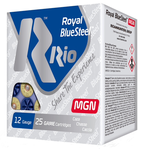 Rio Ammunition RBSM362 Royal BlueSteel Magnum 12Gauge 3" 1 1/4oz 2Shot 25 Per Box/10 Case