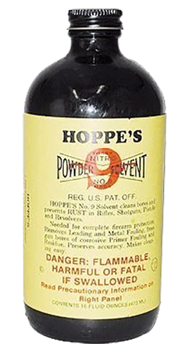 Hoppe's 916 No. 9 Bore Cleaner Removes Carbon Powder & Lead Fouling Child Proof Cap  1 Pint (16 oz.) Bottle 10 Per Pack