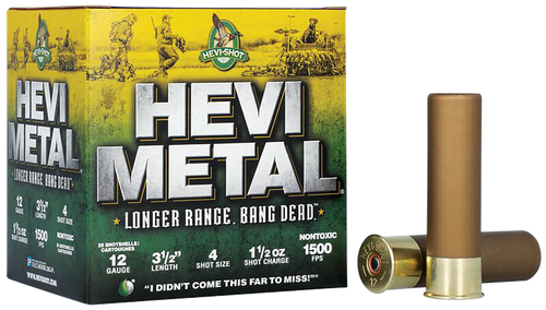 HEVI-Metal HS38504 HEVI-Metal Longer Range 12Gauge 3.50" 1 1/2oz 4Shot 25 Per Box/10 Case