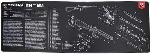 TekMat TEKR44M14 M14 (M1A) Cleaning Mat Black/White Rubber 15"x44" M14 (M1A) Parts Diagram