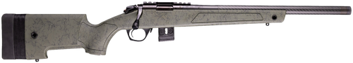 Bergara Rifles BMR012 BMR-X Carbon Fiber 17 HMR 10+1 18" Carbon Fiber Threaded Barrel, Black Cerakote Picatinny Rail Steel Receiver, Adj LOP Black w/Green Webbing Synthetic Stock