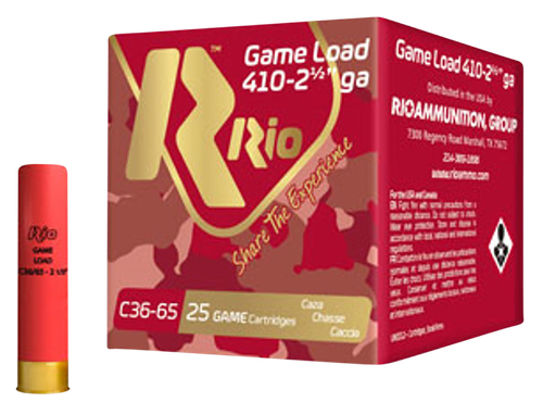 Rio Ammunition RC368 Game Load Heavy Field 410Gauge 2.50" 1/2oz 8Shot 25 Per Box/10 Case