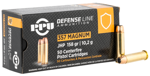 PPU PPD357 Defense  357Mag 158gr Jacketed Hollow Point 50 Per Box/10 Case