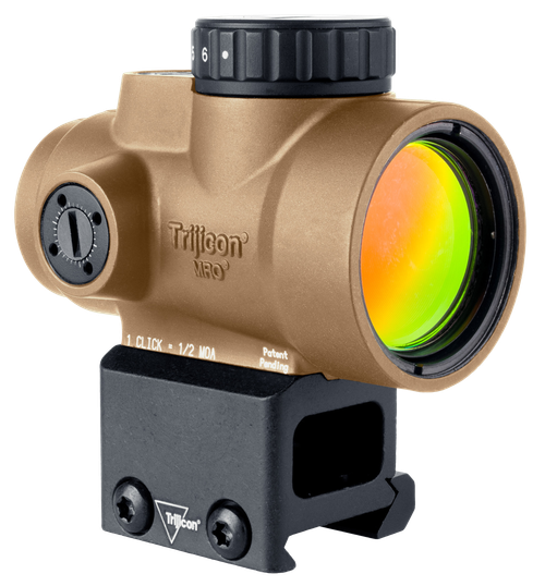 Trijicon 2200328 MRO SD  Coyote Tan 1x25mm 2 MOA Red Dot Reticle Lower 1/3 Co-Witness Mount