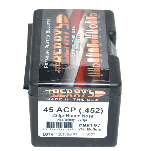 Berry's 98192 Superior Pistol 45Cal 230gr Round Nose 250/Box