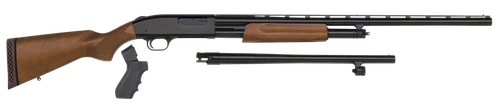 Mossberg 54169 500 Combo 12 Gauge 5+1 3" Blued 28" Vent Rib/18.5" Security Barrels, Blued Steel Receiver, Dual Extractors, Fixed Wood w/Black Pistol Grip Stock, Includes Cylinder Bore Accu-Set Choke