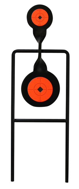 Birchwood Casey 46244 World of Targets Double Mag Handgun Black/Orange Steel Bullseye Standing