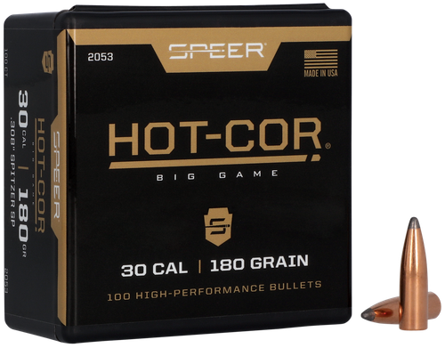 Speer 2053 Hot-Cor  30Cal 180gr Spitzer Soft Point 100 Per Box/5 Case