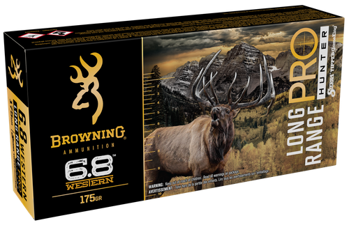 Browning Ammo B192500682 Long Range Pro Hunter 6.8Western 175gr Sierra Tipped GameKing 20 Per Box/10 Case