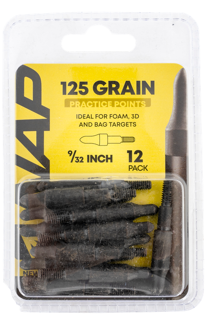 NAP NAP60P3DP932X 3D Practice Points Field Tips Fixed 125 GR Black/ 12 Pack