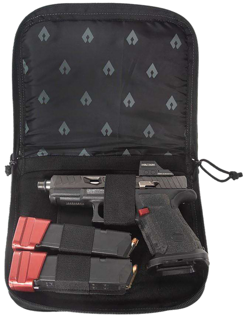 Advance Warrior Solutions SPC9 Single Pistol Case  9.50" Long Black Durable Soft Fabric Compatible w/ Most Standard Sized Pistols
