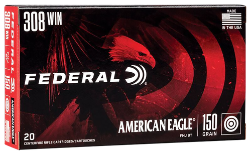 Federal AE308D American Eagle Rifle 308Win 150gr Full Metal Jacket Boat Tail 20 Per Box/25 Case