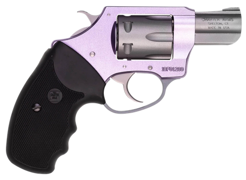 Charter Arms 52240 Pathfinder Lite Lavender Lady Small 22 LR, 8 Shot, 2" Matte Stainless Steel Barrel & Cylinder, Lavender Aluminum Frame w/Black Finger Grooved Rubber Grip, Exposed Hammer