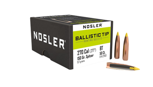Nosler 27150 Ballistic Tip  270Caliber 150gr Spitzer 50/Box