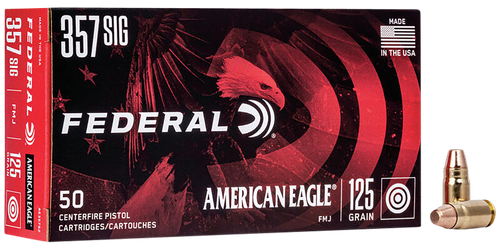 Federal AE357S2 American Eagle Handgun 357Sig 125gr Full Metal Jacket 50 Per Box/20 Case