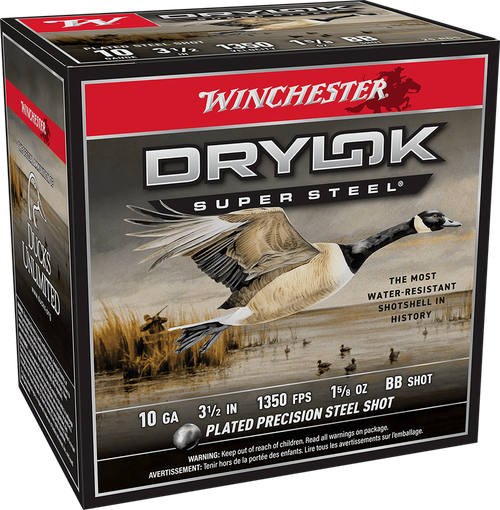 Winchester Ammo XSC10BB Drylok Super Steel Magnum 10Gauge 3.50" 1 5/8oz BBShot 25 Per Box/10 Case