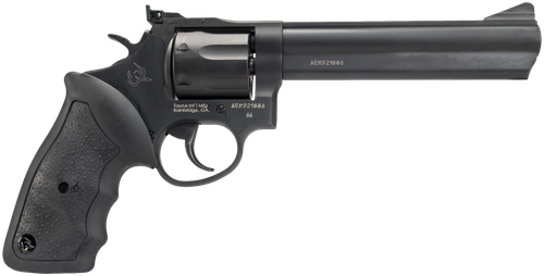 Taurus 2-660061 66  Medium 357 Mag/38 Special +P 7 Shot 6" Matte Black Oxide Alloy Steel Barrel, Cylinder & Frame, Black Finger Grooved Rubber Grip, Transfer Bar Safety, Exposed Hammer