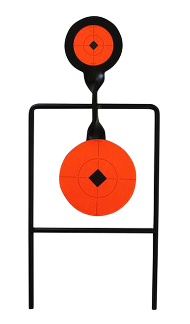 Birchwood Casey 46344 World of Targets Super Double Mag Spinner 4.50"/6" Handgun Black/Orange Steel Circle w/Crosshair & Diamond 0.37" Thick Standing