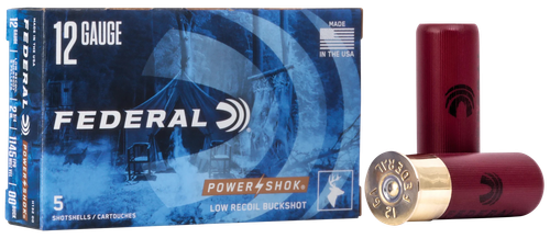 Federal H13200 Power-Shok Low Recoil 12Gauge 2.75" 9Pellets 1 3/16oz 00BuckShot 5 Per Box/50 Case