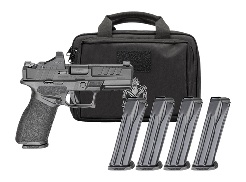 Springfield Armory EC9409BFC15PAC Echelon 40F.C Gear Pac 9mm Luger 15+1 4" Black Melonite Barrel, Steel Optic Ready/Serrated Slide, Black Polymer Frame w/Picatinny Rail, Ambidextrous