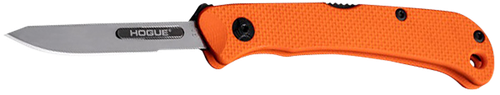 Hogue 35834 Expel  2.50" Folding Scalpel Plain Satin High Carbon Steel Blade, Blaze Orange Textured G10 Scales/SS Handle