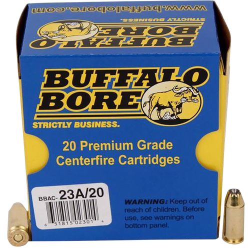 Buffalo Bore Ammunition 23A20 Heavy Strictly Business 40S&W +P 155gr Jacket Hollow Point 20 Per Box/12 Case