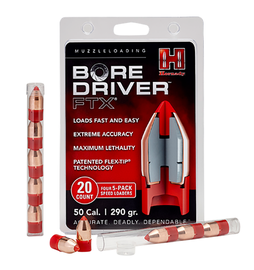 Hornady 67713 Bore Driver FTX 50Cal Flex Tip eXpanding 290gr 20 Per Box/10 Case
