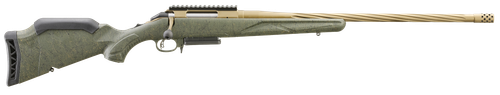 Ruger 46944 American II Predator Full Size 270 Win 4+1 22" Burnt Bronze Cerakote Spiral Fluted Threaded Barrel & Alloy Steel Receiver w/Picatinny Rail, Green Splatter Adj LOP Synthetic Stock