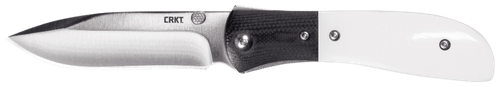 CRKT M4-02M M4-02M  3.25" Plain Satin 8Cr13MoV SS Blade Black/White Resin Infused Fiber w/G10 Bolster Handle Includes Pocket Clip