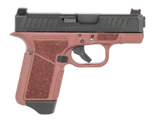 Gforce Arms GF932512CB Rapture  Sub-Compact Frame 9mm Luger 12+1 3.25" Black Steel Barrel, Black Steel Optic Cut/Serrated Slide, Red Cerakote Polymer Frame, Shield RMSc/RMR Footprint
