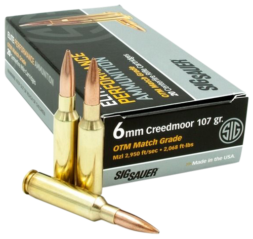 Sig Sauer E6MMCM220 Marksman Elite  6mm Creedmoor 107 gr Open Tip Match 20 Per Box/ 10 Case