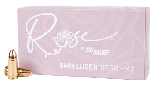 Sig Sauer E9MMB1ROSE50 Rose  9mm Luger 115gr Full Metal Jacket 50 Per Box/20 Case