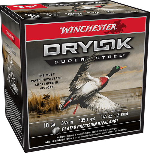 Winchester Ammo XSC102 Drylok Super Steel Magnum 10Gauge 3.50" 1 5/8oz 2Shot 25 Per Box/10 Case