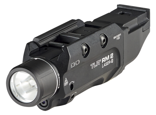 Streamlight 69454 TLR-2 RM w/Laser Black Anodized Aluminum, 1,000 Lumens White LED Bulb/Green Laser, 297 Meters Beam, Picatinny Rail Mount