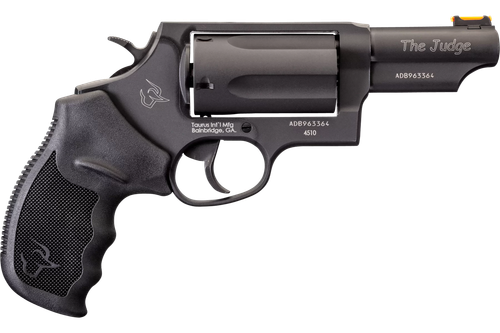 Taurus 2-441031T Judge  Compact 45 Colt (Long Colt)/410 Bore 5 Shot 3" Matte Black Oxide Alloy Steel Barrel, Cylinder & Frame, Black Rubber Grip, Transfer Bar Safety, Exposed Hammer