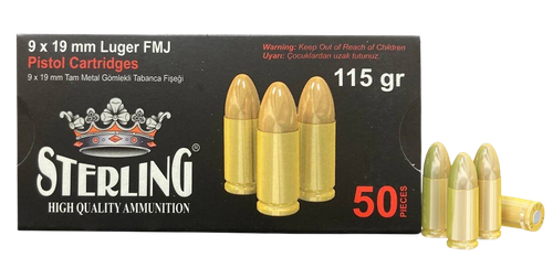 STERLING 8698779955748  9MM 115GR FMJ        50/30