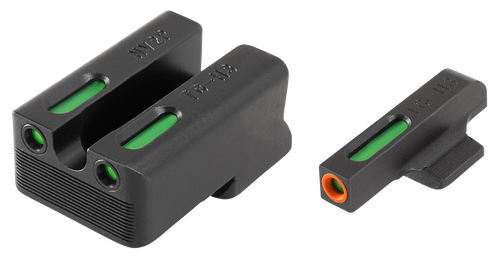 TruGlo TG13NV4PC TFX Pro  Black | Green Tritium & Fiber Optic Orange Outline Front Sight Green Tritium & Fiber Optic Rear Sight