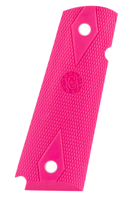 Hogue 45017 OverMolded Grip Panels Checkered Pink Rubber for 1911 Government