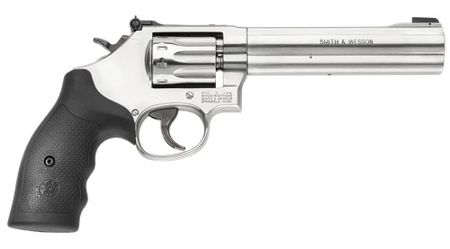 Smith & Wesson 160578 Model 617 *CA Compliant 22 LR Stainless Steel 6" Barrel & 10 Shot Cylinder, Satin Stainless Steel K-Frame, Black Polymer Grip,Internal Lock
