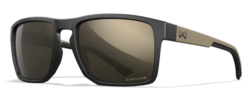 Wiley X AC6FND04 Founder  Tungsten Mirror Lens Polycarbonate Matte Black w/ Tan Frame Frame