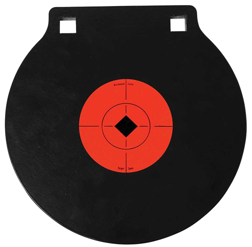 Birchwood Casey 47604 World of Targets Double Hole 8" Pistol/Rifle Black/Orange AR500 Steel Circle w/Crosshair & Diamond 0.38" Thick Hanging