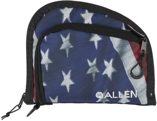 Allen 7719 Victory Auto Fit Handgun Case USA Flag Endura w/Black Trim, 1-Pocket, Knit Lining, Foam Padding & Lockable Zippers 9" x 7" Interior Dimensions