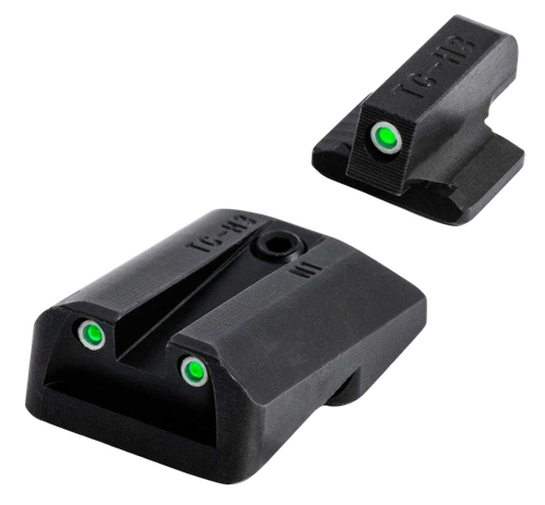 TruGlo TG231G1A Tritium  Green Tritium Front & Rear/Black Nitride Fortress Frame, Compatible w/Glock 42/43/43X/48 Except MOS, Front Post/Rear Dovetail Mount