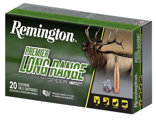 Remington Ammunition R28828 Premier Long Range 6.5PRC 140gr Speer Impact 20 Per Box/10 Case